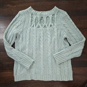 Lace Cable Knit Sweater Feminine Cotton Blend Lauren Conrad Size XL